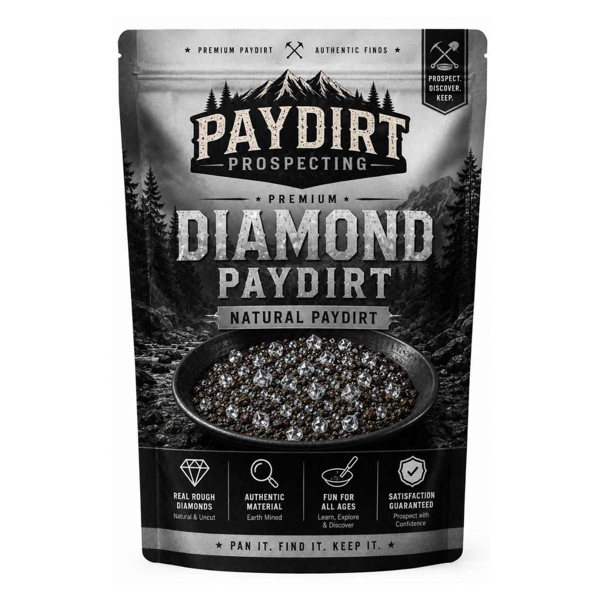 Diamond Paydirt Bag | Real Uncut Rough Diamonds | Paydirt Prospecting