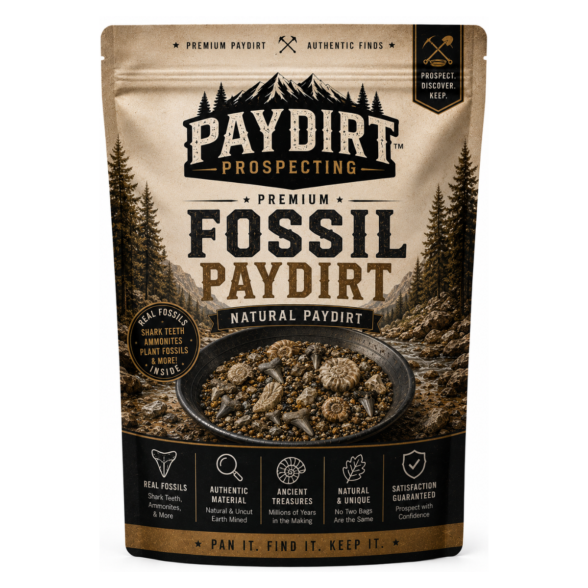 Fossil Paydirt Bag | Real Fossils & Ancient Finds | Paydirt Prospecting