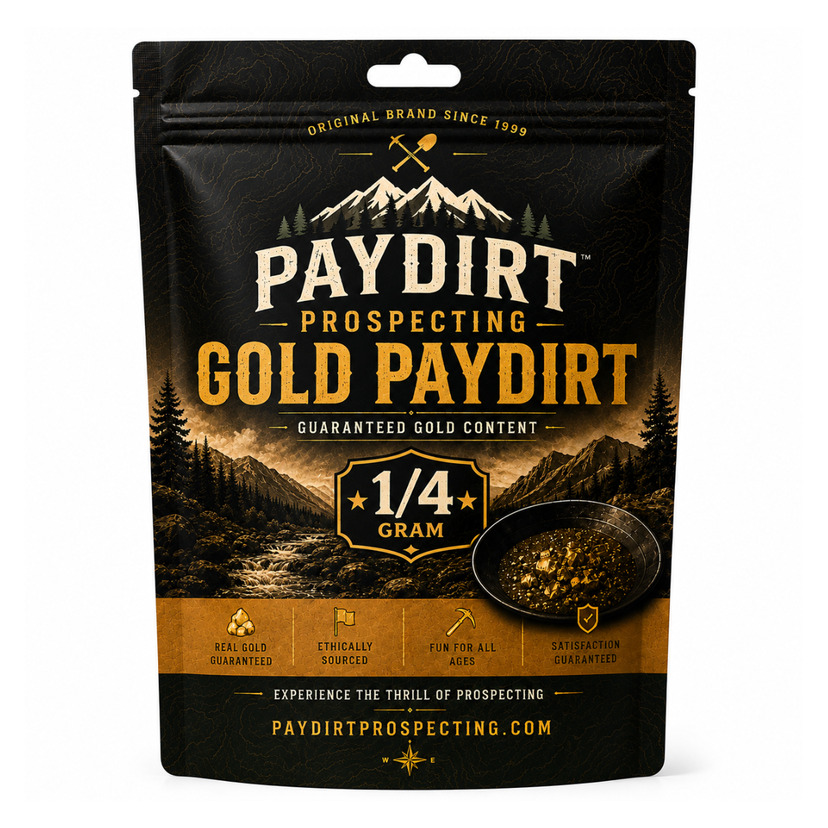 Gold Paydirt Prospecting Bag | Guaranteed 1/4 Gram Real Gold | Premium Gold Panning Concentrates