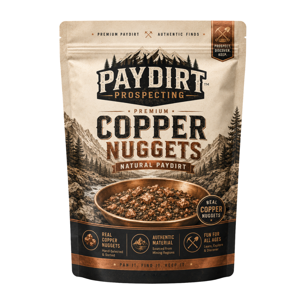 copper nugget panning concentrates 20g